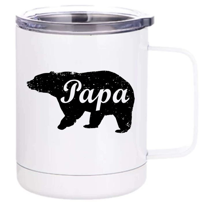 Papa Bear Front & Back 12oz Stainless Steel Tumbler Cup