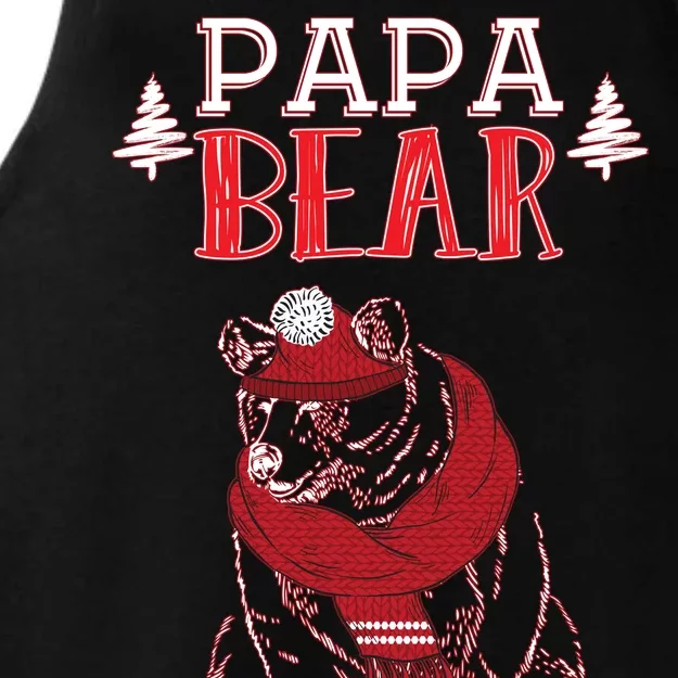 Papa Bear Christmas Santa Family Matching Pajamas Ladies Tri-Blend Wicking Tank