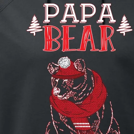 Papa Bear Christmas Santa Family Matching Pajamas Performance Fleece Hoodie