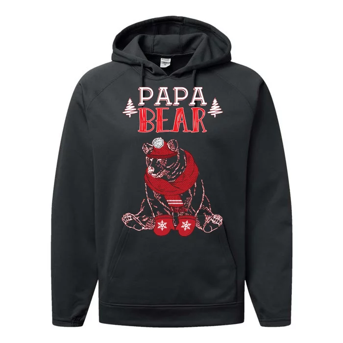 Papa Bear Christmas Santa Family Matching Pajamas Performance Fleece Hoodie