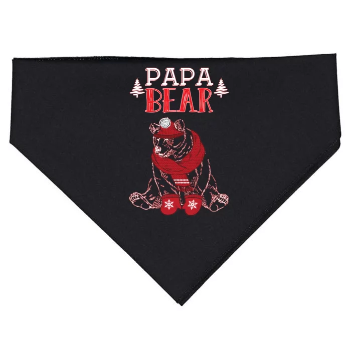 Papa Bear Christmas Santa Family Matching Pajamas USA-Made Doggie Bandana