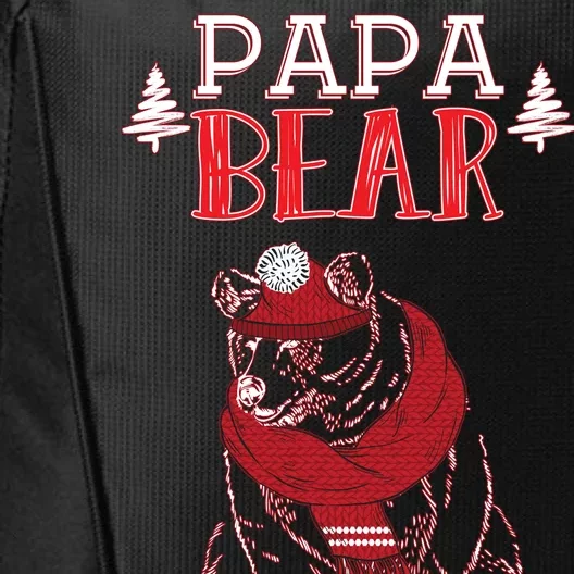 Papa Bear Christmas Santa Family Matching Pajamas City Backpack