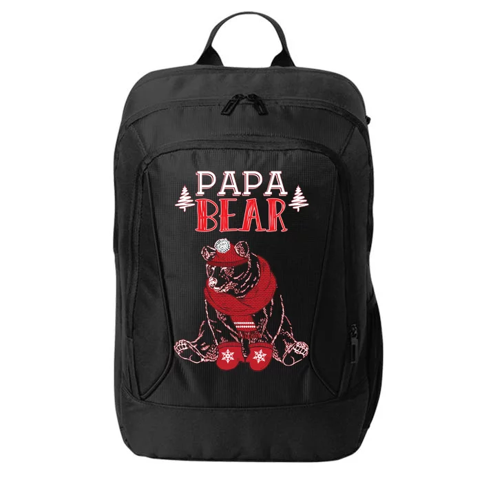 Papa Bear Christmas Santa Family Matching Pajamas City Backpack