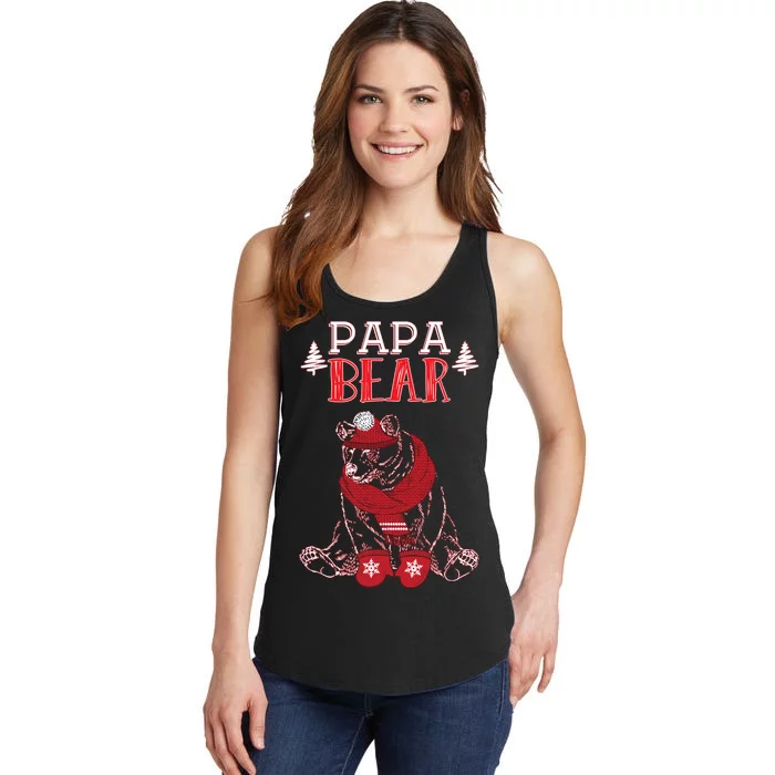 Papa Bear Christmas Santa Family Matching Pajamas Ladies Essential Tank