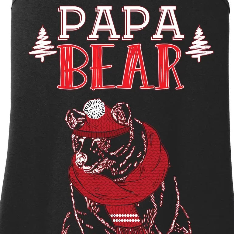 Papa Bear Christmas Santa Family Matching Pajamas Ladies Essential Tank