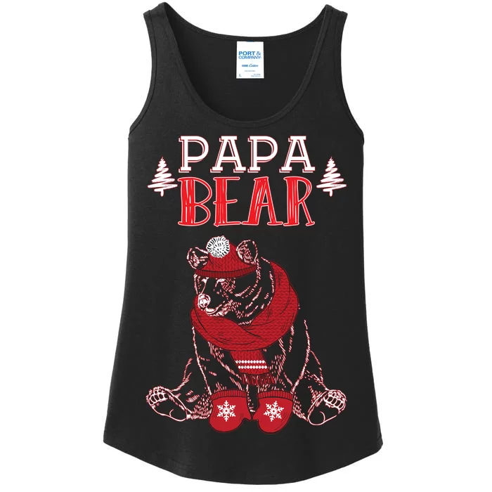 Papa Bear Christmas Santa Family Matching Pajamas Ladies Essential Tank