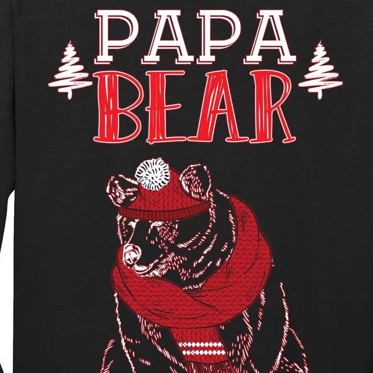 Papa Bear Christmas Santa Family Matching Pajamas Tall Long Sleeve T-Shirt