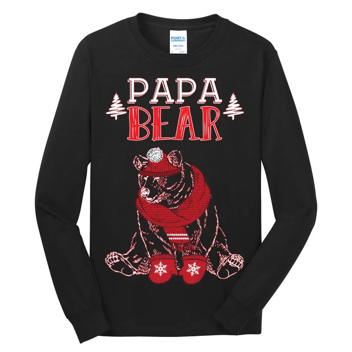 Papa Bear Christmas Santa Family Matching Pajamas Tall Long Sleeve T-Shirt