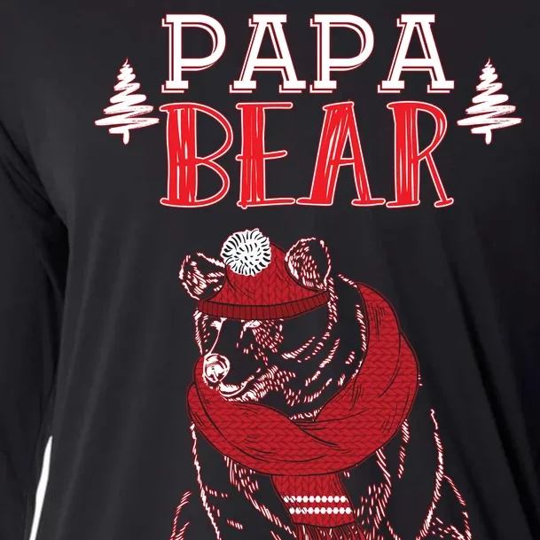 Papa Bear Christmas Santa Family Matching Pajamas Cooling Performance Long Sleeve Crew