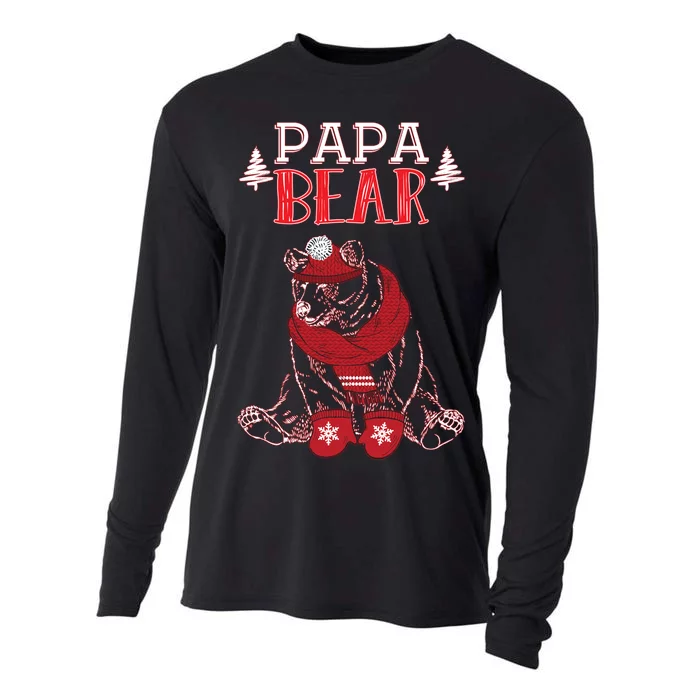 Papa Bear Christmas Santa Family Matching Pajamas Cooling Performance Long Sleeve Crew