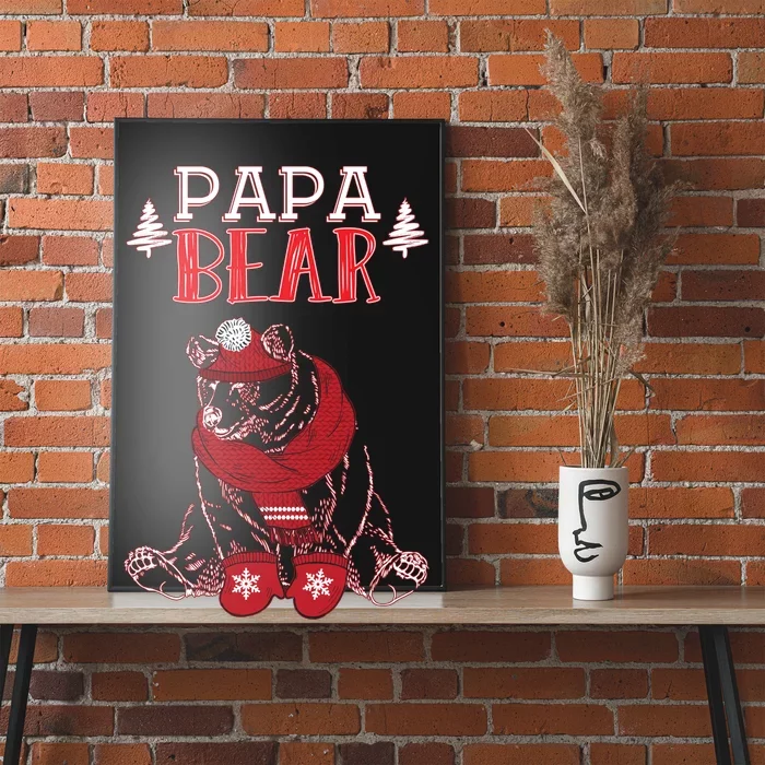 Papa Bear Christmas Santa Family Matching Pajamas Poster