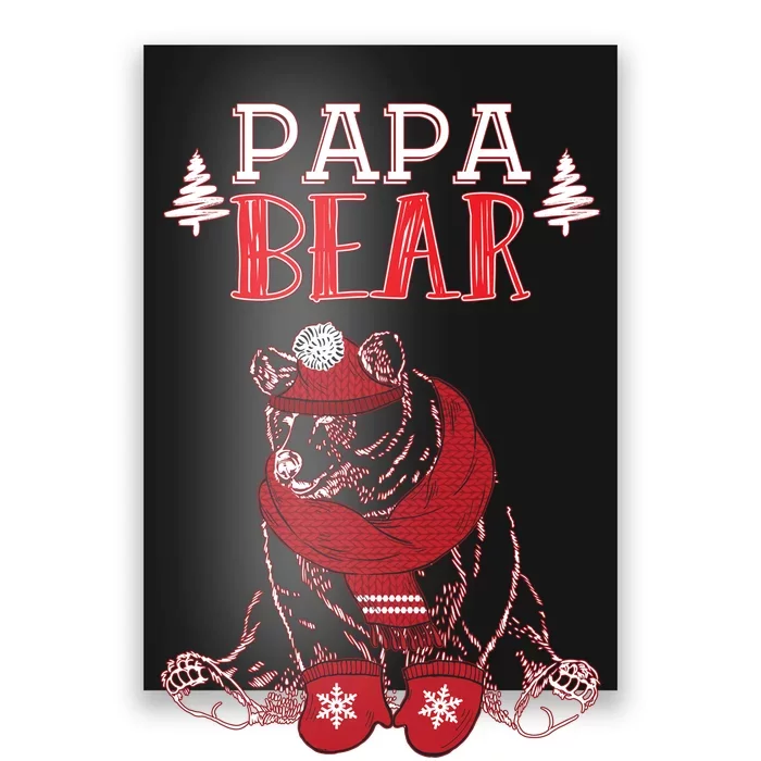 Papa Bear Christmas Santa Family Matching Pajamas Poster