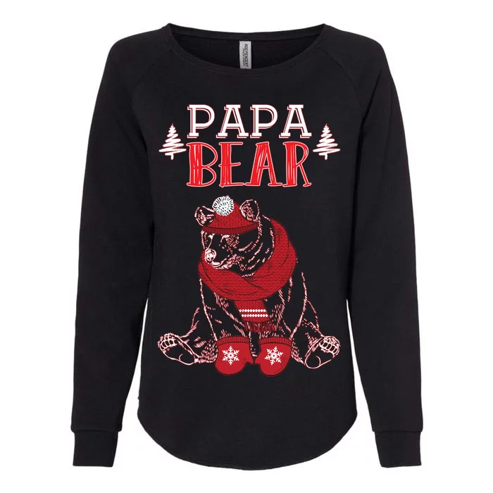 Papa Bear Christmas Santa Family Matching Pajamas Womens California Wash Sweatshirt