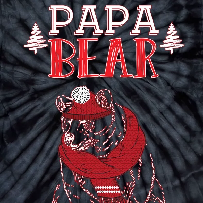 Papa Bear Christmas Santa Family Matching Pajamas Tie-Dye T-Shirt