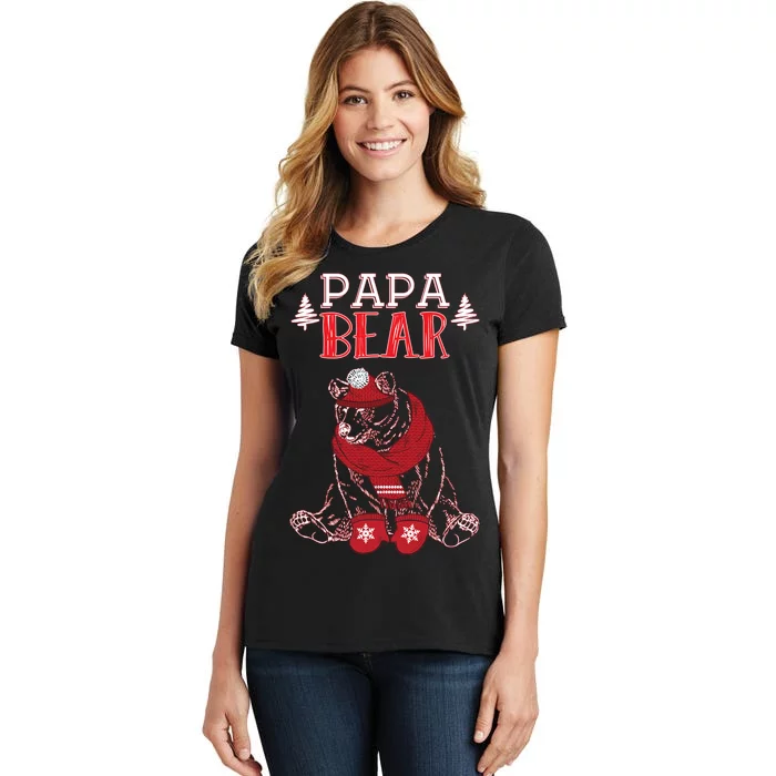 Papa Bear Christmas Santa Family Matching Pajamas Women's T-Shirt