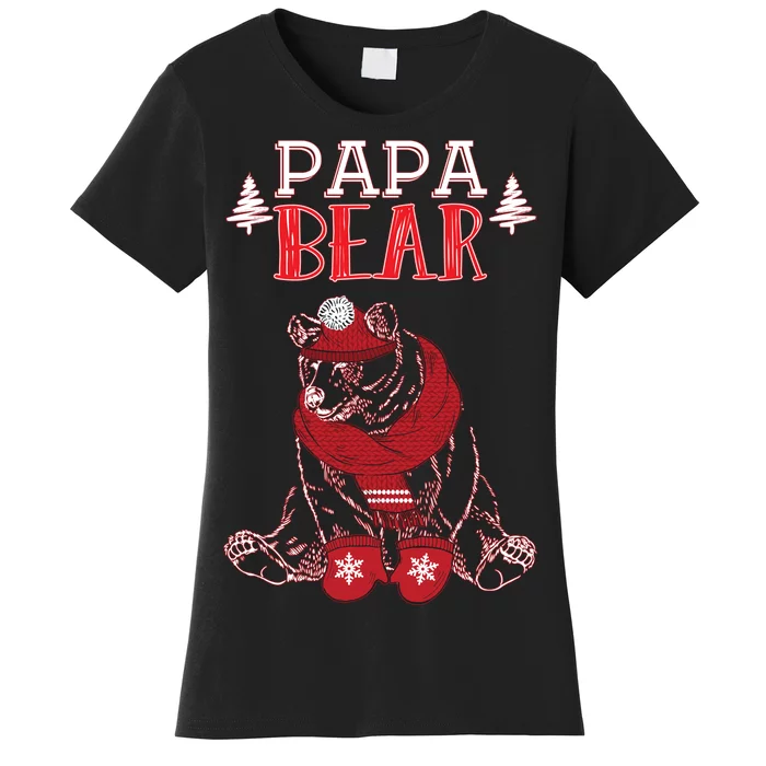 Papa Bear Christmas Santa Family Matching Pajamas Women's T-Shirt