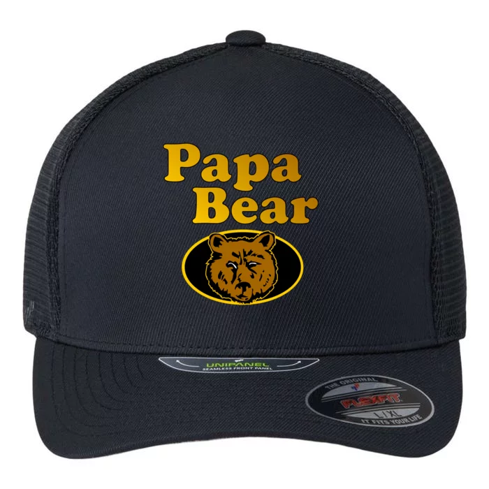 Papa Bear Fathers Dad Flexfit Unipanel Trucker Cap