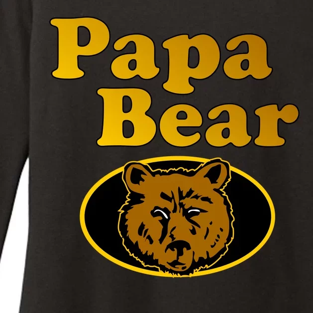 Papa Bear Fathers Dad Womens CVC Long Sleeve Shirt