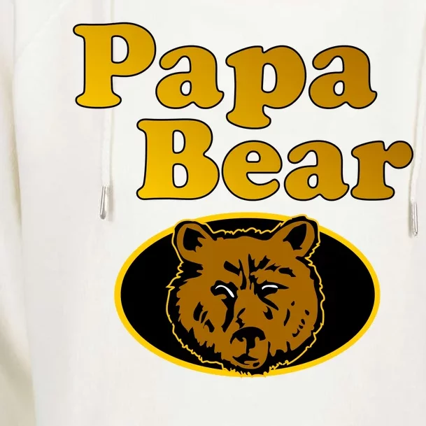 Papa Bear Fathers Dad Womens Funnel Neck Pullover Hood