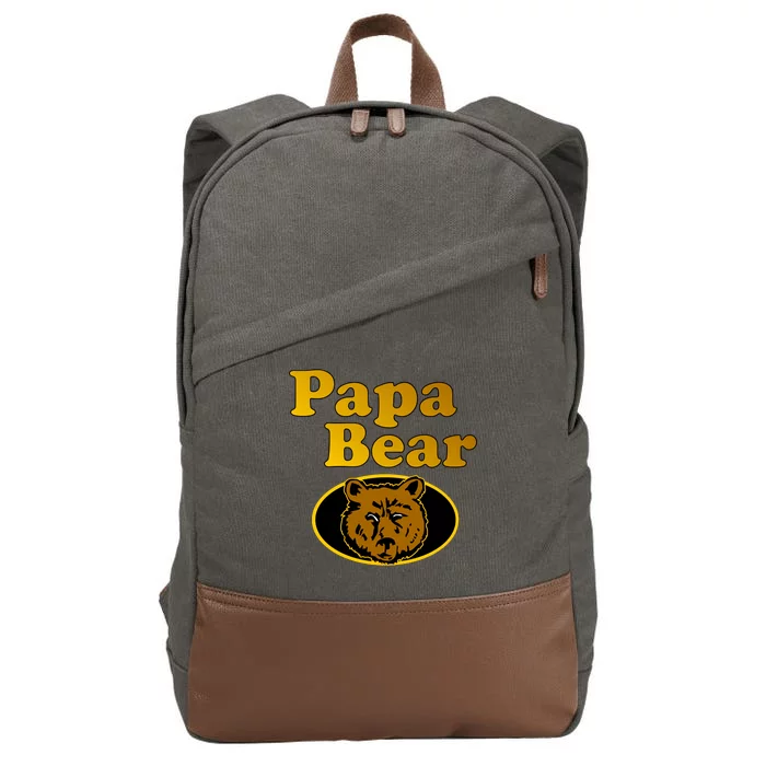 Papa Bear Fathers Dad Cotton Canvas Backpack