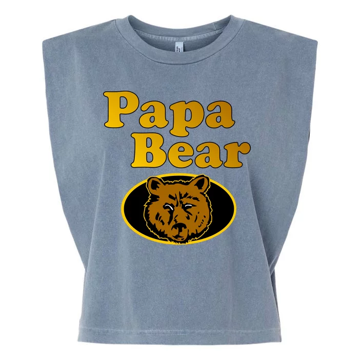 Papa Bear Fathers Dad Garment-Dyed Women's Muscle Tee