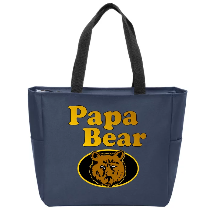 Papa Bear Fathers Dad Zip Tote Bag