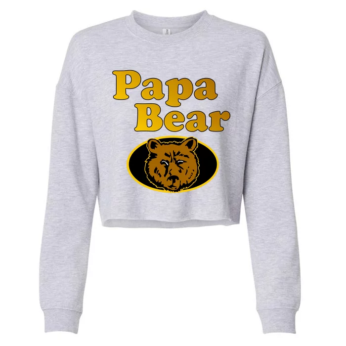 Papa Bear Fathers Dad Cropped Pullover Crew