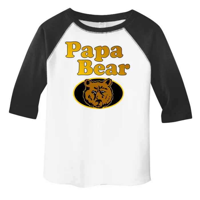 Papa Bear Fathers Dad Toddler Fine Jersey T-Shirt