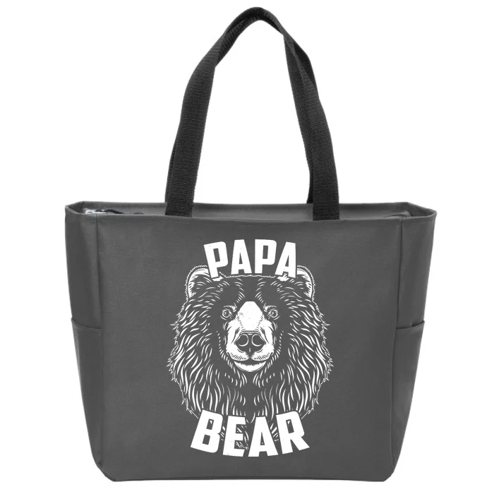 Papa Bear Father's Day Zip Tote Bag