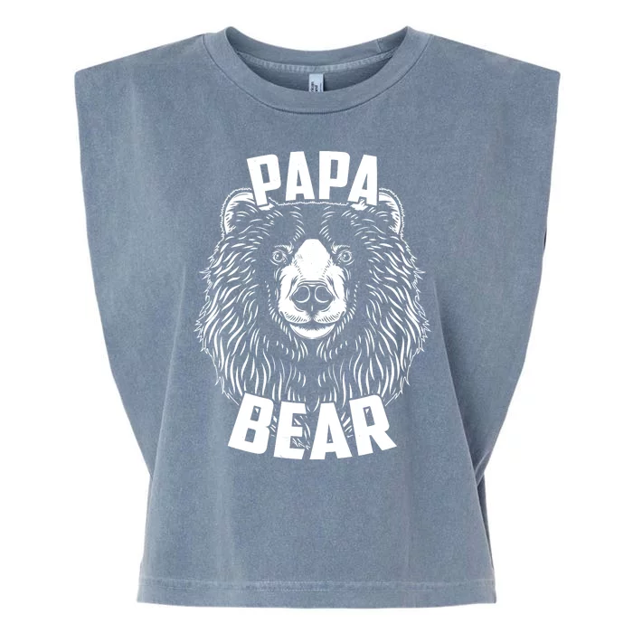 Papa Bear Father's Day Garment-Dyed Women's Muscle Tee