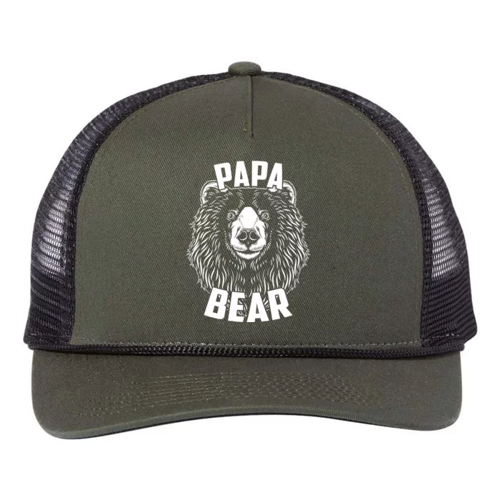 Papa Bear Father's Day Retro Rope Trucker Hat Cap