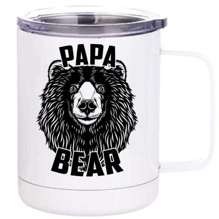 Papa Bear Father's Day Front & Back 12oz Stainless Steel Tumbler Cup