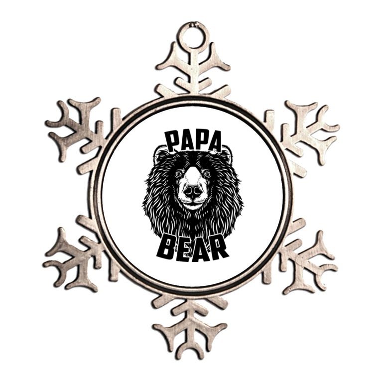 Papa Bear Father's Day Metallic Star Ornament