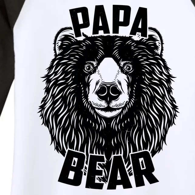 Papa Bear Father's Day Women's Tri-Blend 3/4-Sleeve Raglan Shirt