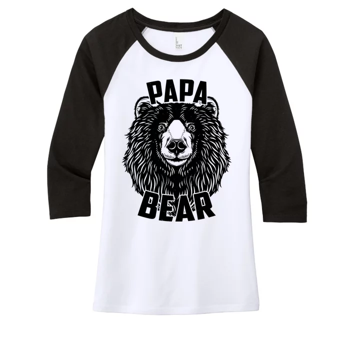 Papa Bear Father's Day Women's Tri-Blend 3/4-Sleeve Raglan Shirt