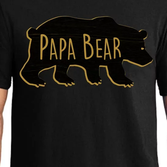 Papa Bear Wood Grain Design Pajama Set