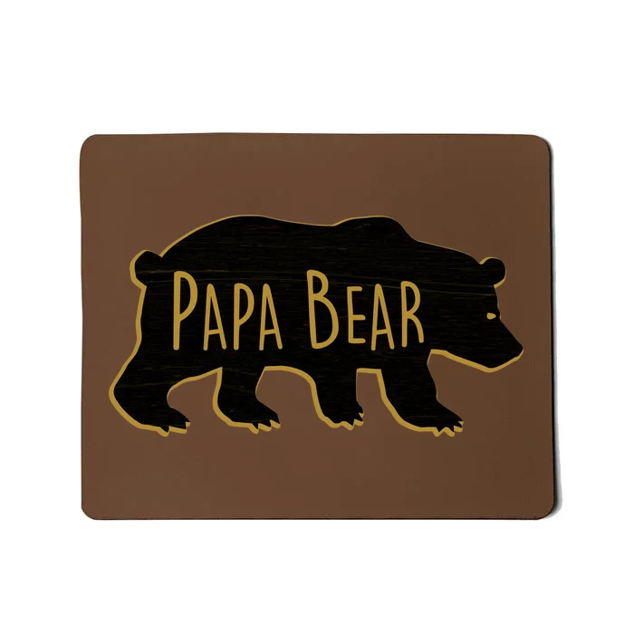 Papa Bear Wood Grain Design Mousepad