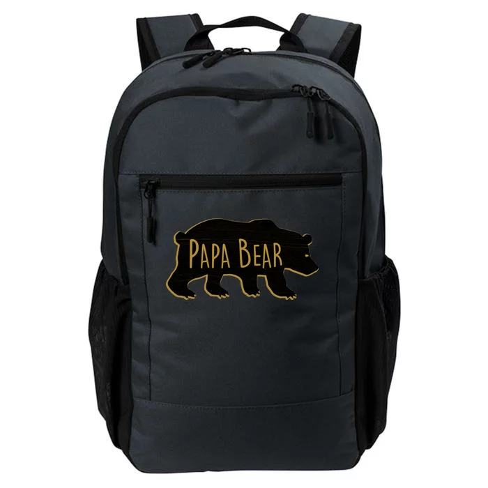 Papa Bear Wood Grain Design Daily Commute Backpack