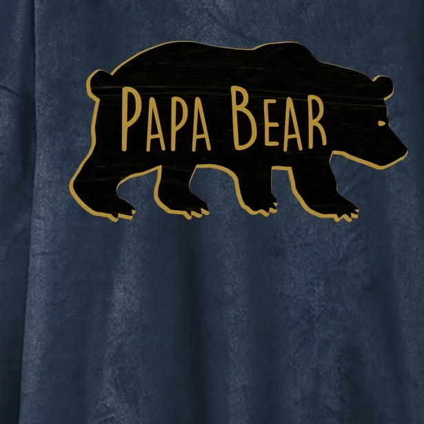 Papa Bear Wood Grain Design Hooded Wearable Blanket