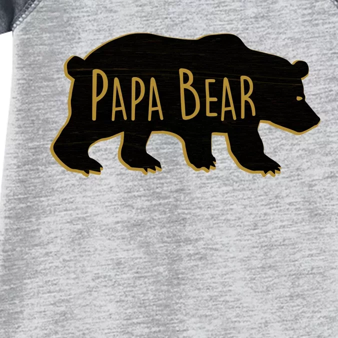 Papa Bear Wood Grain Design Infant Baby Jersey Bodysuit