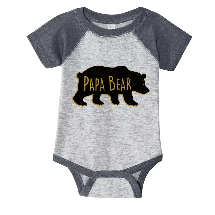 Papa Bear Wood Grain Design Infant Baby Jersey Bodysuit