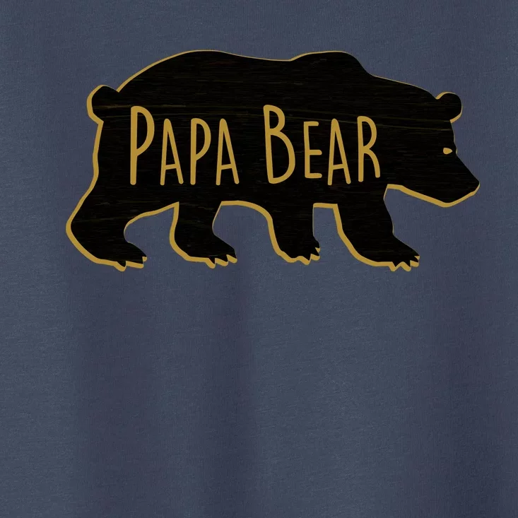 Papa Bear Wood Grain Design Toddler T-Shirt