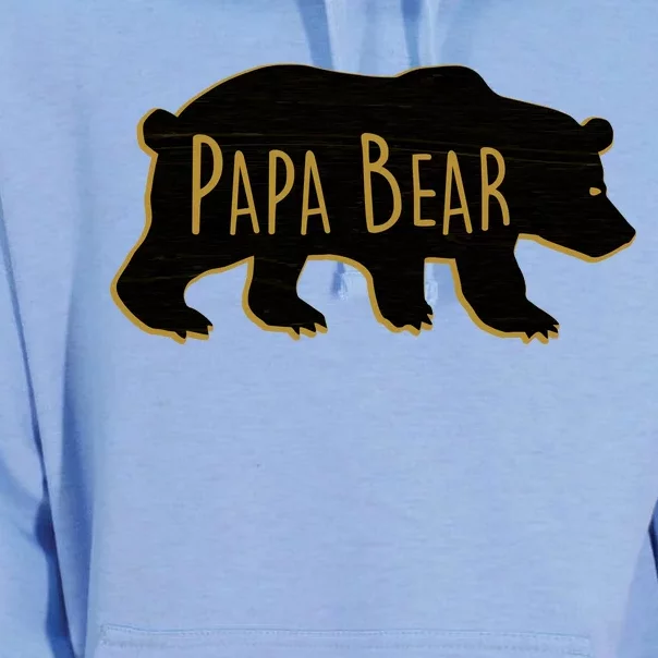 Papa Bear Wood Grain Design Unisex Surf Hoodie