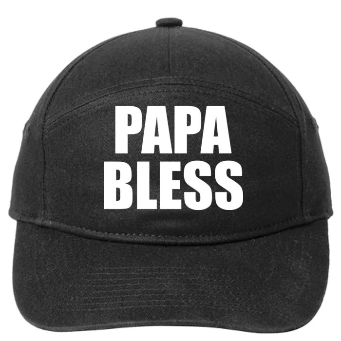 Papa Bless Funny Meme Prank Bold Text Logo 7-Panel Snapback Hat