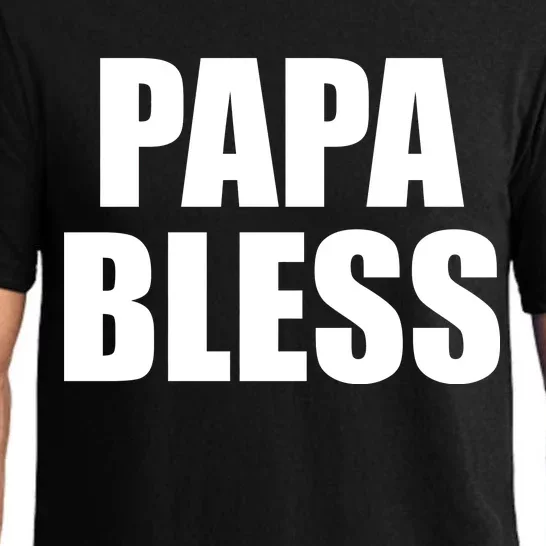 Papa Bless Funny Meme Prank Bold Text Logo Pajama Set