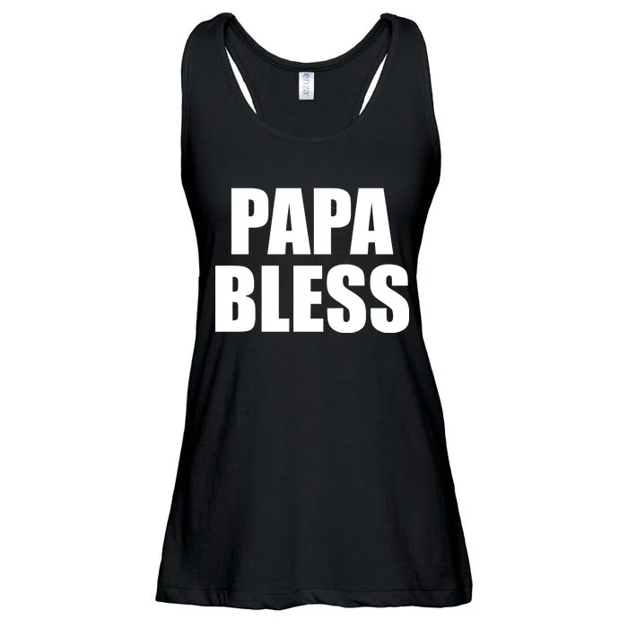 Papa Bless Funny Meme Prank Bold Text Logo Ladies Essential Flowy Tank