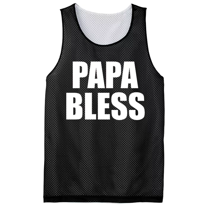 Papa Bless Funny Meme Prank Bold Text Logo Mesh Reversible Basketball Jersey Tank