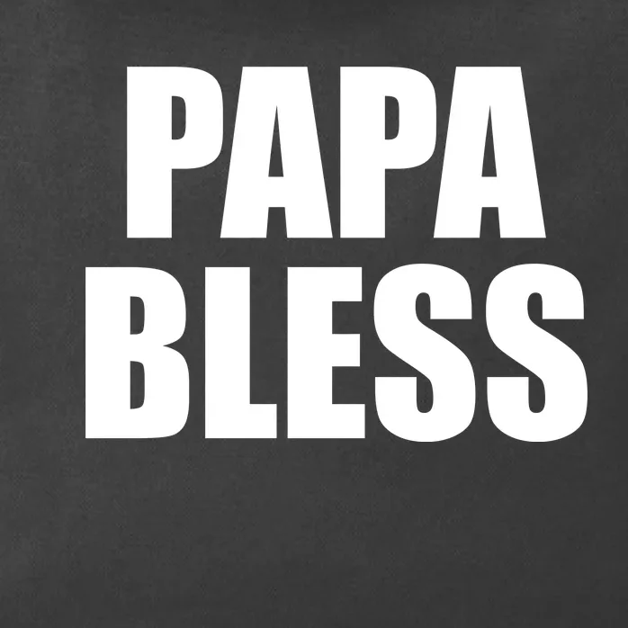 Papa Bless Funny Meme Prank Bold Text Logo Zip Tote Bag