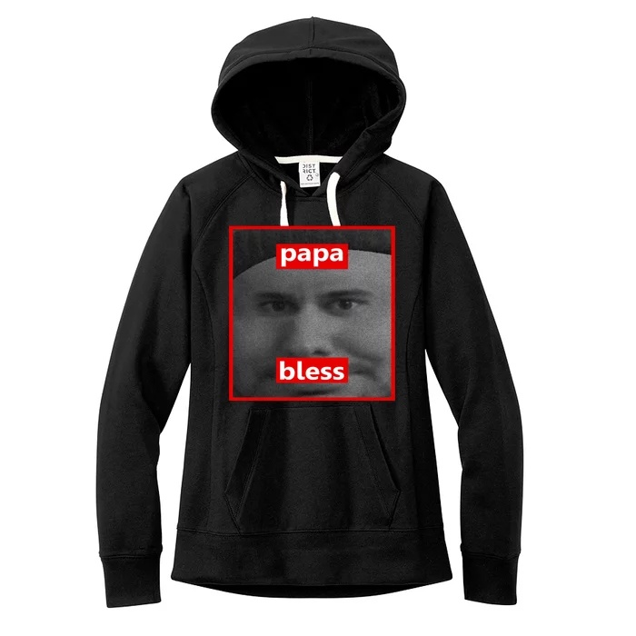 Papa Bless Funny Photo Meme Women's Fleece Hoodie