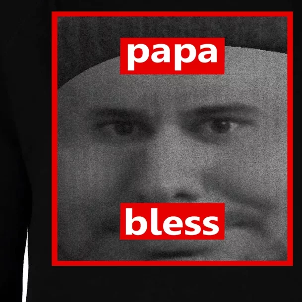 Papa Bless Funny Photo Meme Womens Funnel Neck Pullover Hood